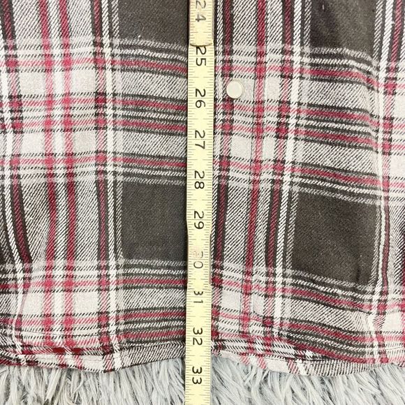 Men’s Extra Heavy Pearl Snap Plaid Flannel Outdoor Shacket Black Red Gry 2XL NWT - Picture 6 of 8
